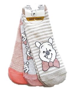 Disney Winnie The Pooh 3 Pair Socks Ladies Ankle High Socks UK 4-8