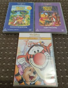 3 x Winnie The Pooh DVD Region 4 All For One Day of Discovery The Tigger Movie