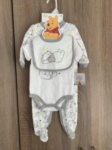 Baby Unisex White Disney Winnie The Pooh 3 Piece Set