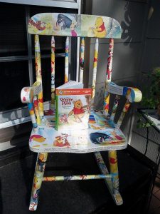 Decoupage Winnie The Pooh Saves The Day Childs Rocking Chair