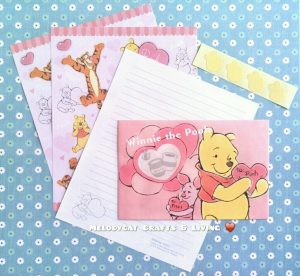 Disney Winnie The Pooh Letter Set! Writing Paper And Envelopes, Bonus Seals