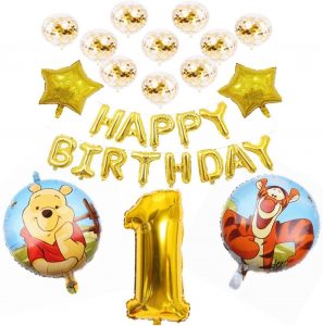  Balloons 1set Winnie The Pooh Cartoon Foil Balloons Happy Birthday Decorations