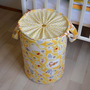 Fabric storage basket with Winnie Pooh 