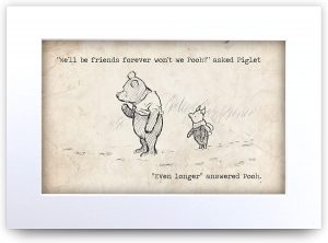 HWC Trading Winnie the Pooh Friends Forever A4 Printed Quote