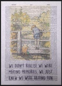 Parksmoonprints Winnie The Pooh Memories Quote Print