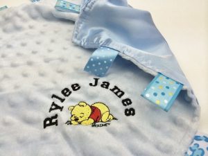 Personalized Baby Taggie Comforter/Comfort Blanket With Winnie 