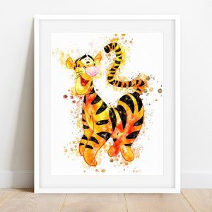 Tigger Winnie the Pooh Disney Watercolour Print Wall Art 