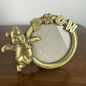 Winnie The Pooh Disney Brass Frame 3D Round Connoisseur 2.75" Tabletop Easel