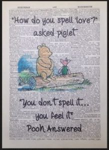 Winnie The Pooh Quote Print Vintage Dictionary Page Picture 