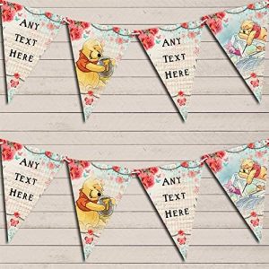Winnie The Pooh Rustic Vintage Shabby Chic Floral Children's Birthday Bunting