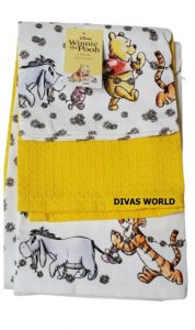 Winnie The Pooh Tea Towel Disney 3 Pack 100% Cotton Towels Gift Set