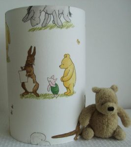 Roll over image to zoom in Winnie The Pooh in Vintage - Handmade Nursery table Lampshade