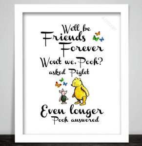 Winnie the Pooh Nursery Vintage Artwork for Kids Room