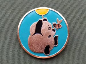 Winnie the Pooh Pin. Vintage collectible badge, Soviet Pin