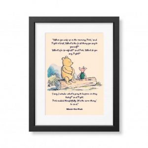 Winnie the Pooh quote - Vintage Framed Literary Print