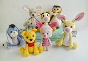 Winnie the pooh gang Crochet book characters