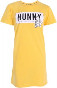 Yellow, Short Sleeved Sleepshirt, Nightdress for Ladies Winnie The Pooh