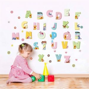 Alphabet letters Winnie the pooh nursery children's wall sticker