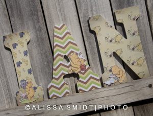 Custom Nursery Wooden Letters - Winnie the Pooh Theme