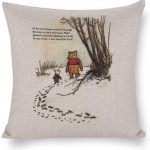 Decorative Cotton linen Pillow Covers Winnie The Pooh Famous Quote Piglet Throw Pillow Case