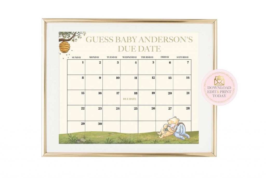 Winnie the Pooh Calendar – Pooh Country